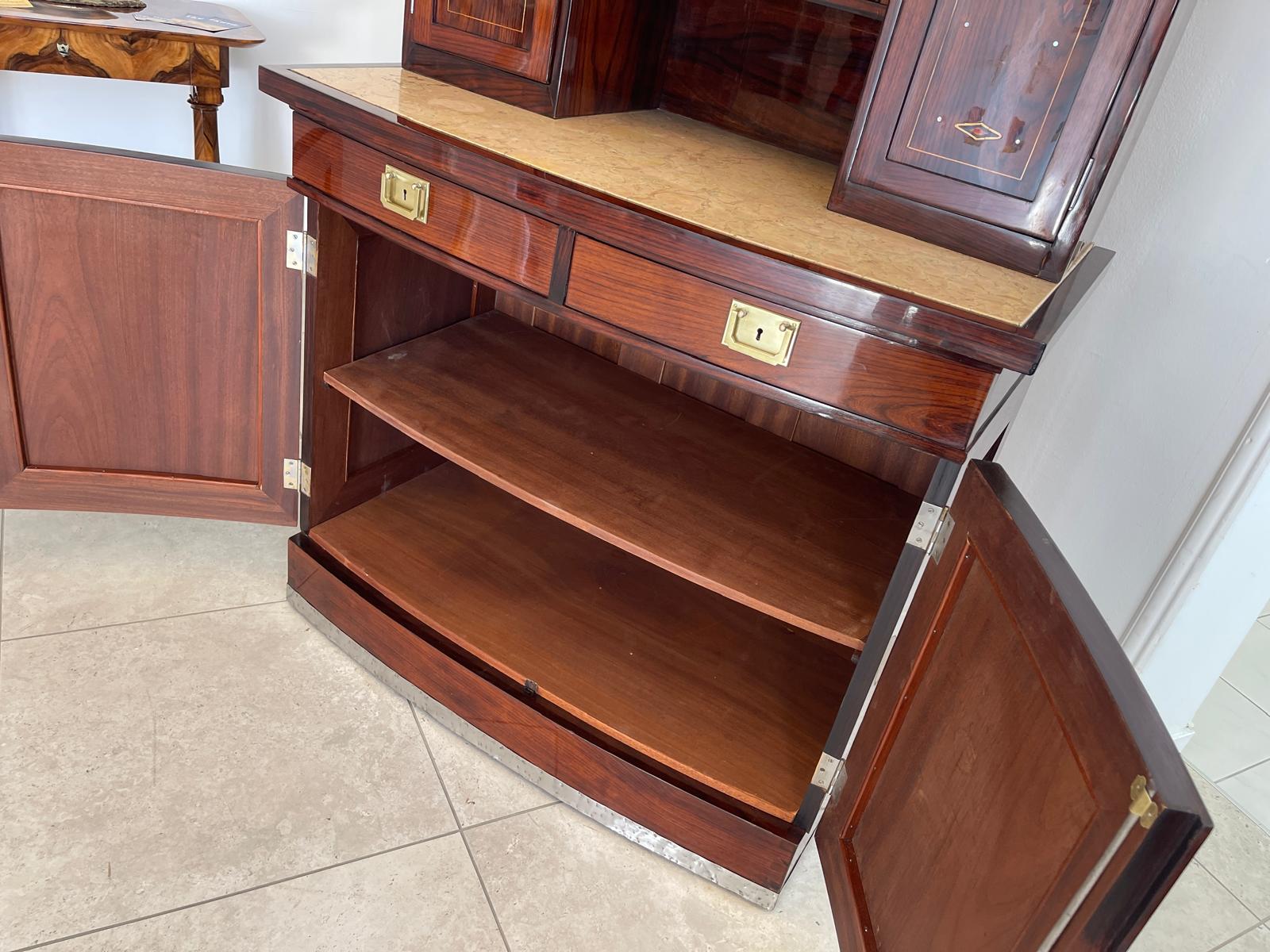 Sale Restauriertes Jugendstil Designerbuffet Aufsatzbuffet Schellack Antiquität G1377-1