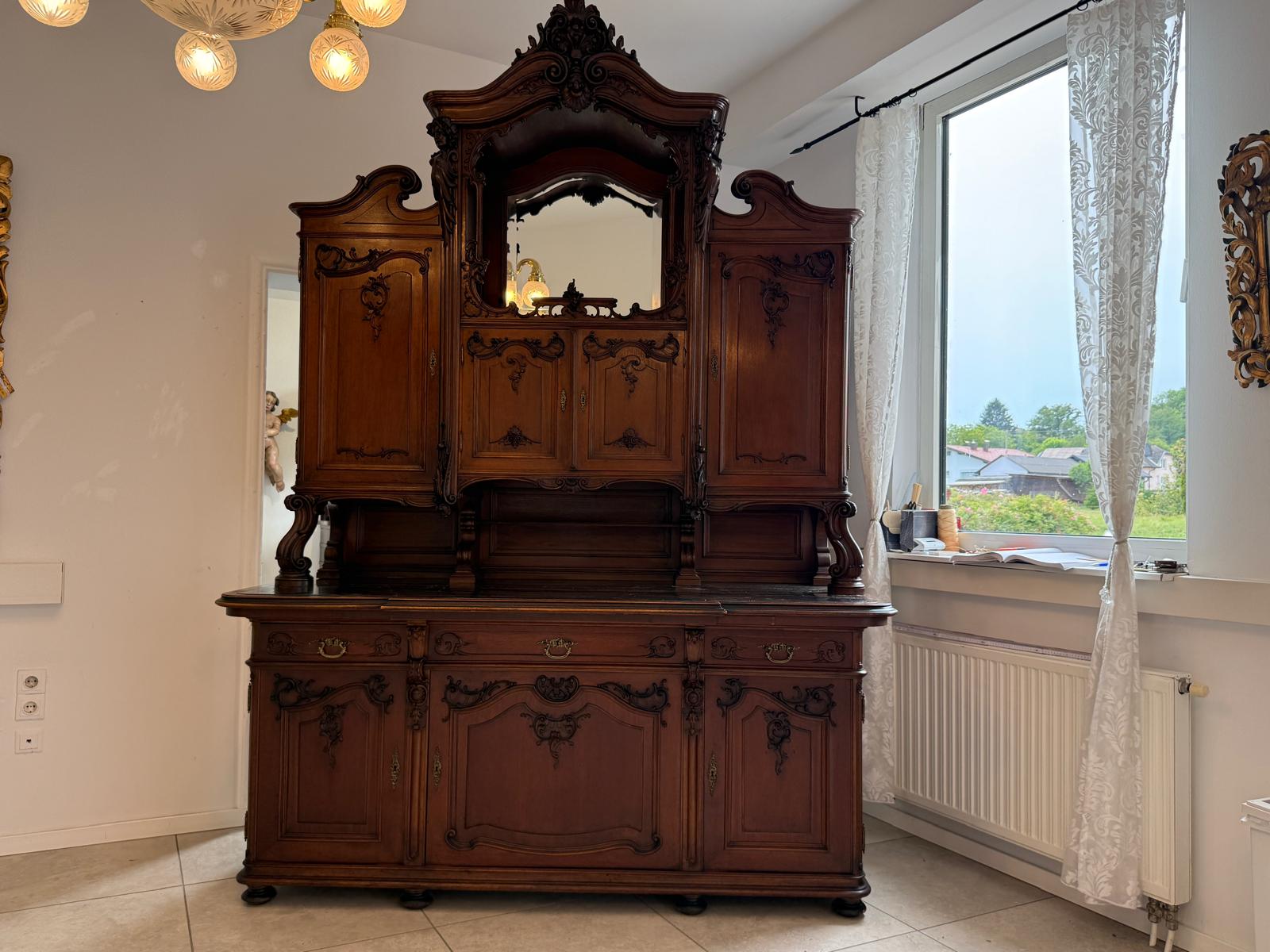 Figurales Pfeiferlbarock Aufsatzbuffet Altarschrank Aufsatzschrank / Buffet – D2658