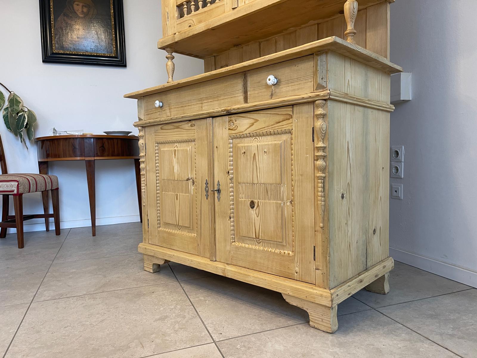 Restaurierte Gründerzeit Küchenschrank Vitrinenschrank Bauernschrank Bauernmöbel G1047