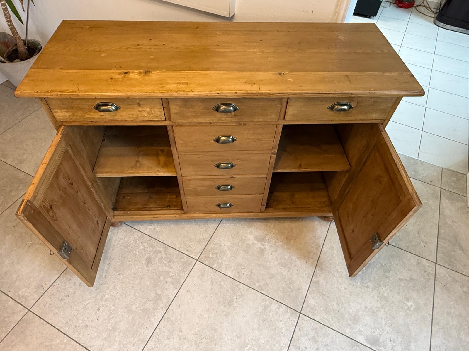 Originale Jugendstil Ladenkommode Ladenschrank Apothekerschrank Weichholz D1115