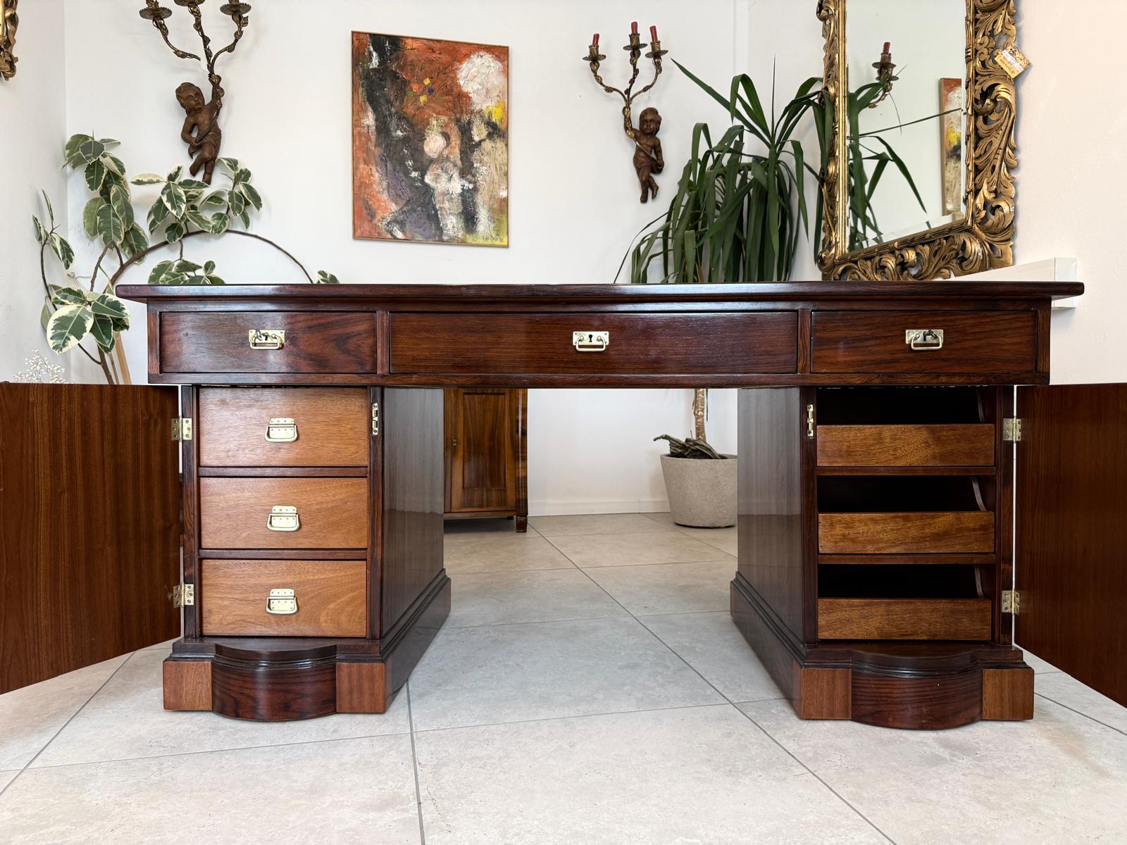 Restaurierter Jugendstil Schreibtisch Sekretär Freisteher Originalstück D2874
