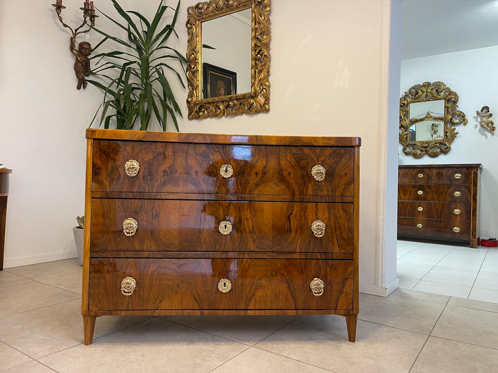 Sale Restaurierte Biedermeier Kommode 3 Ladenkommode Nussholz Antiquität G1064