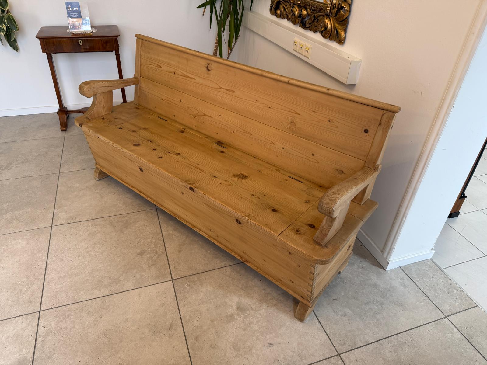 Antike Jugendstil Truhenbank Landhausbank Küchenbank breite 183cm D1221