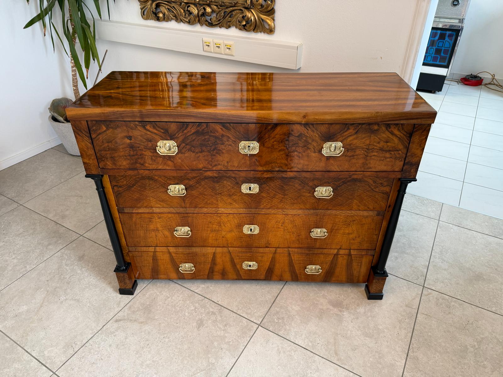 Sale Restaurierte Biedermeier Schreibkommode Nussholz Antiquität D1192