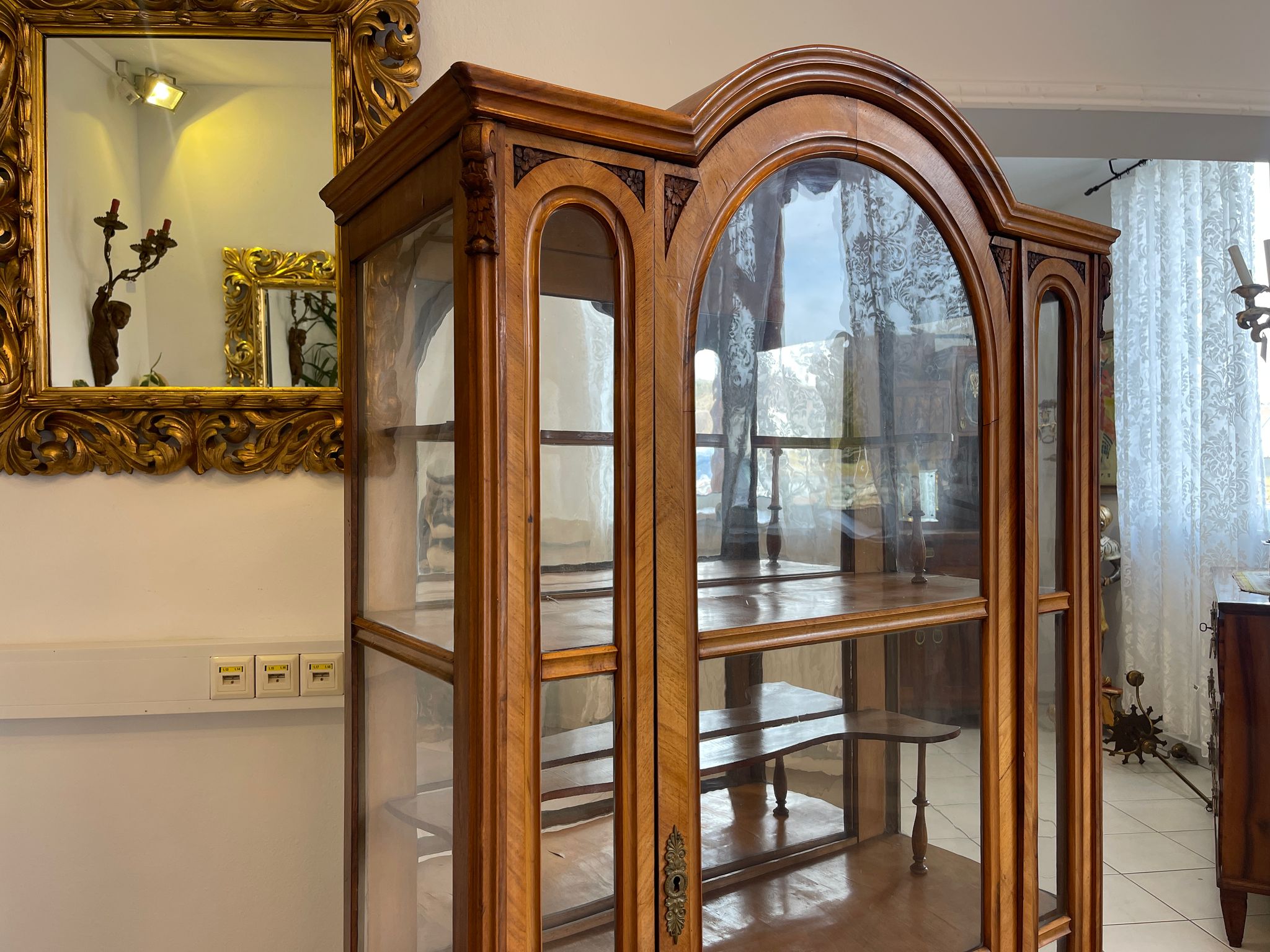 SALE Unrestaurierte Gründerzeit Vitrine Bücherschrank Sammlervitrine Antiquität G1230