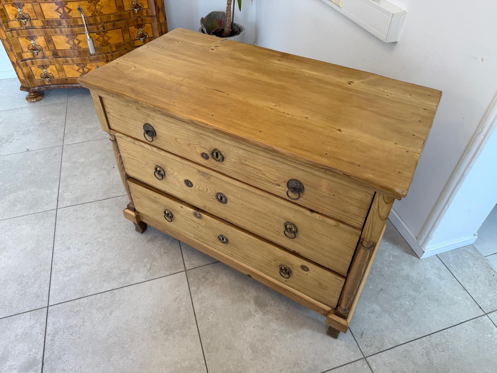 Biedermeier Kommode 3 Ladenkommode Antik Original D2646