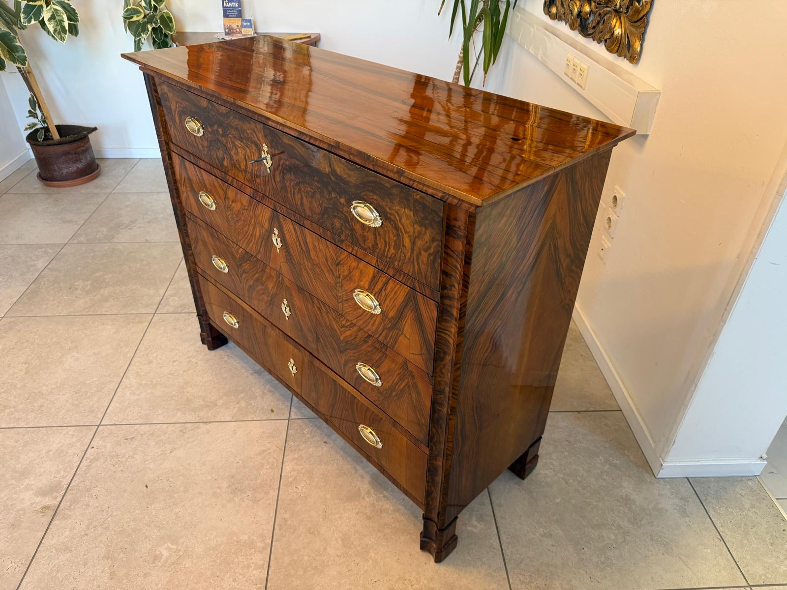 SALE Restaurierte Biedermeier Schreibkommode Nussholz Antiquität Antikmöbel G2159