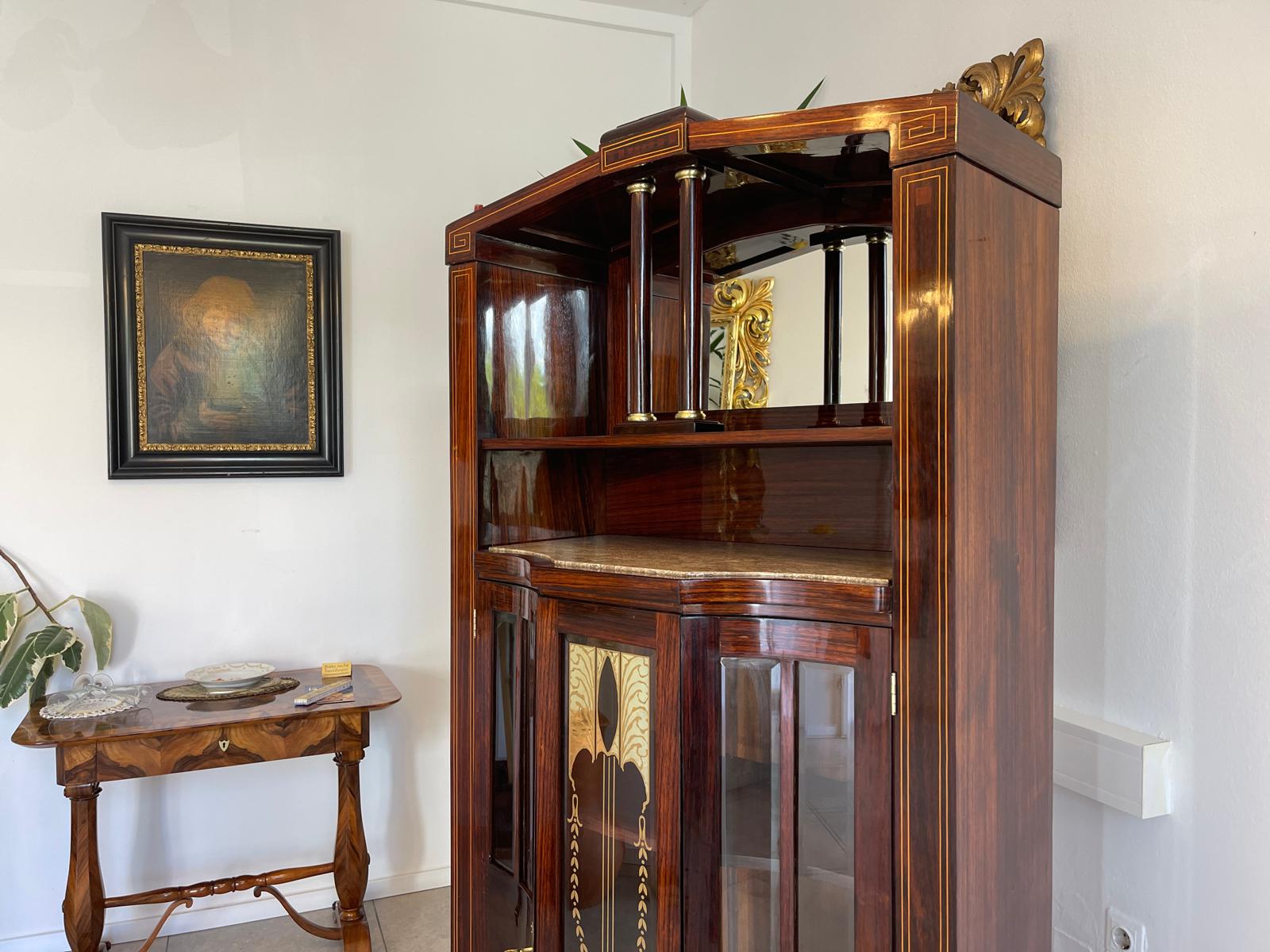Restauriertes Jugendstil Kredenz Vitrinenschrank  Bücherschrank Traum Antiquität G1443