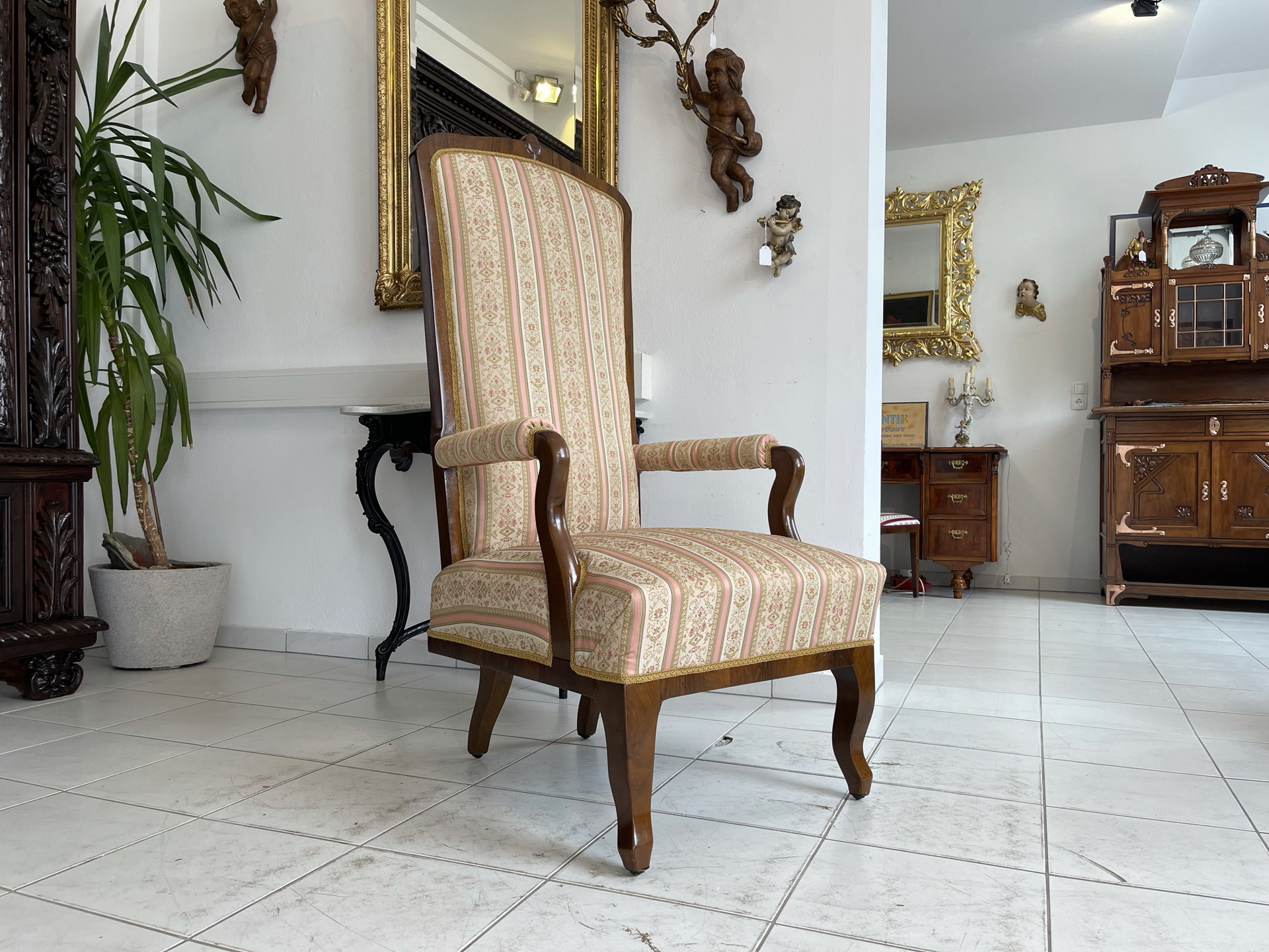 bauerntisch-barock_01 restaurierter Spätbiedermeier Fauteuil Armlehnstuhl A2952