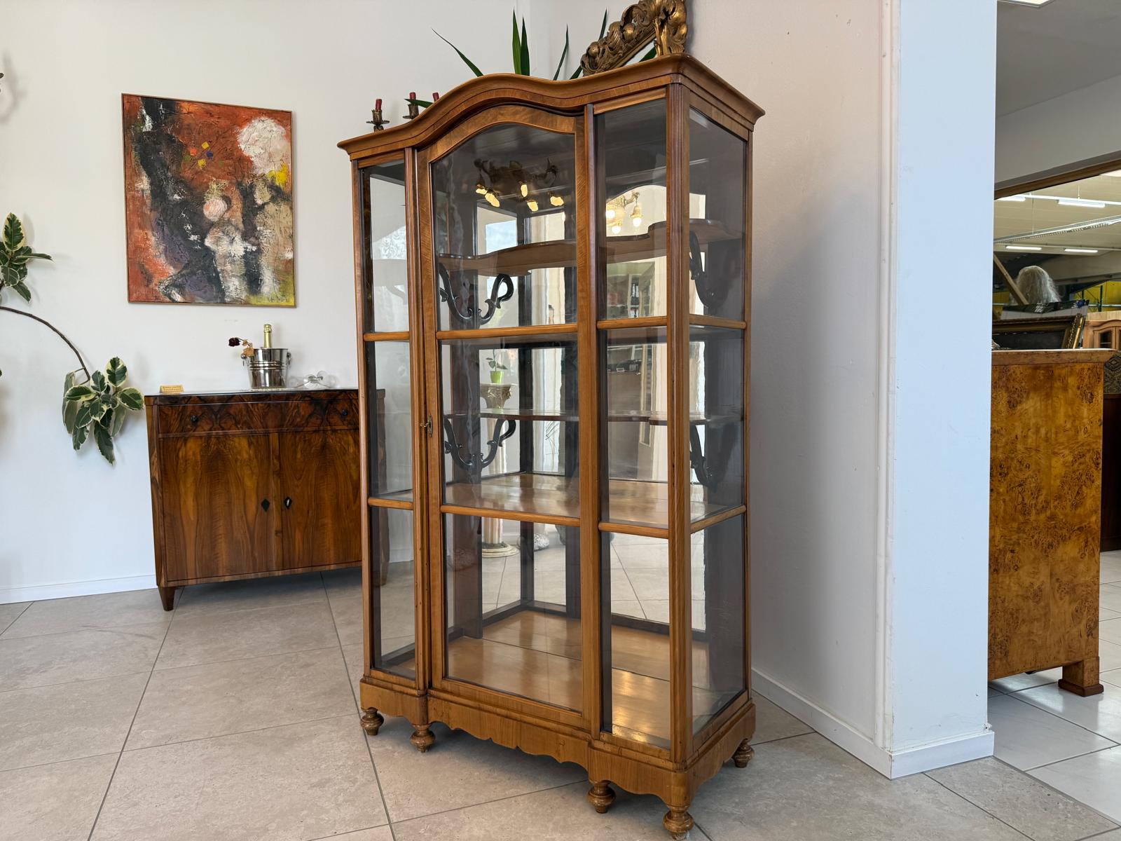 SALE Authentische Biedermeier Vitrine Bücherschrank Sammlervitrine Antiquität G1955