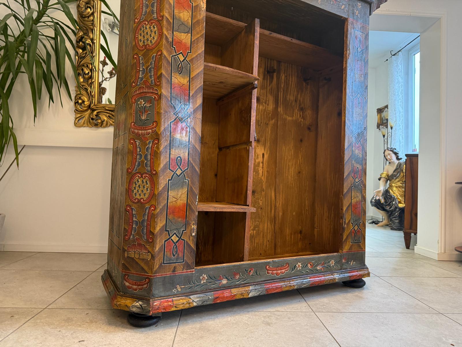 Handbemaltes Bauernregal Bücherregal Tirol Bauernkasten Reiterkasten D1071