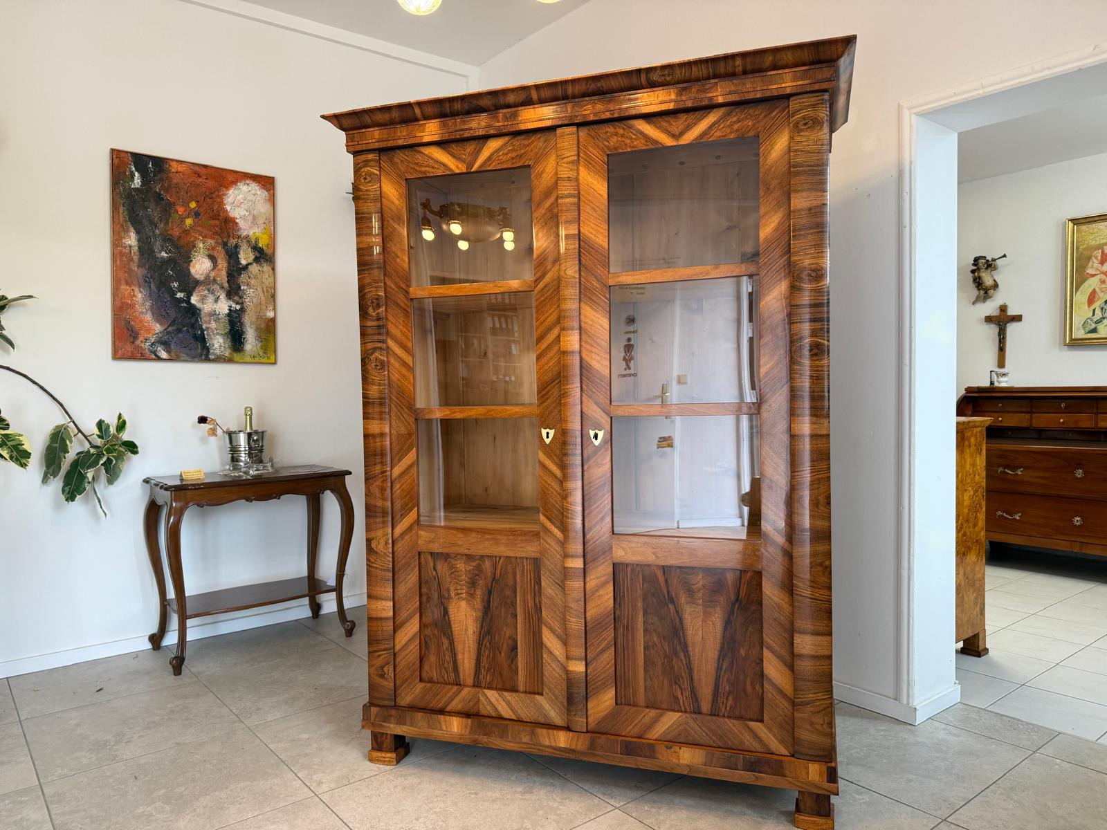 SALE Biedermeier Vitrine Bücherschrank Sammlervitrine Sammlerschrank Antiquität G1817