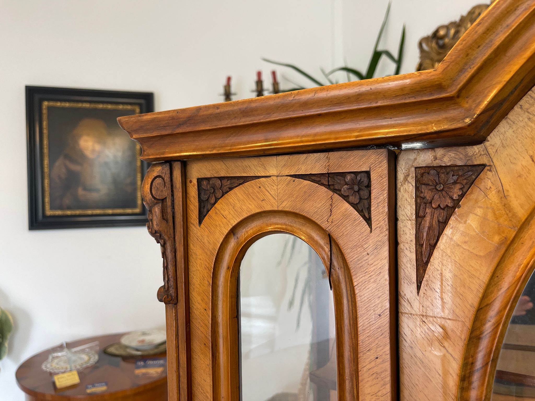 SALE Unrestaurierte Gründerzeit Vitrine Bücherschrank Sammlervitrine Antiquität G1230