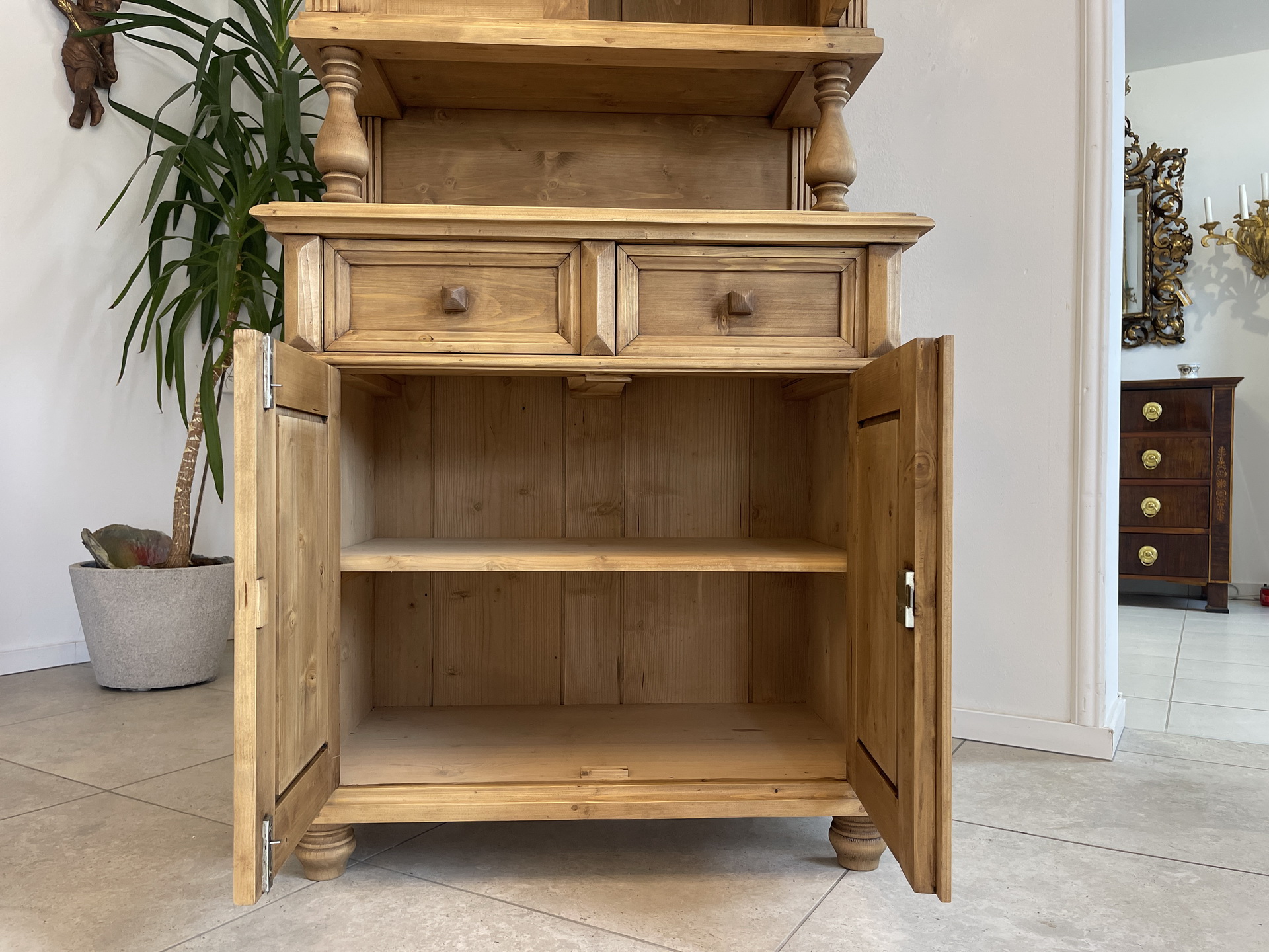 Biedermeier-Barock-24fb70CIY9BX8Fc Schmale Gründerzeit Küchenkredenz Bauernschrank A4078
