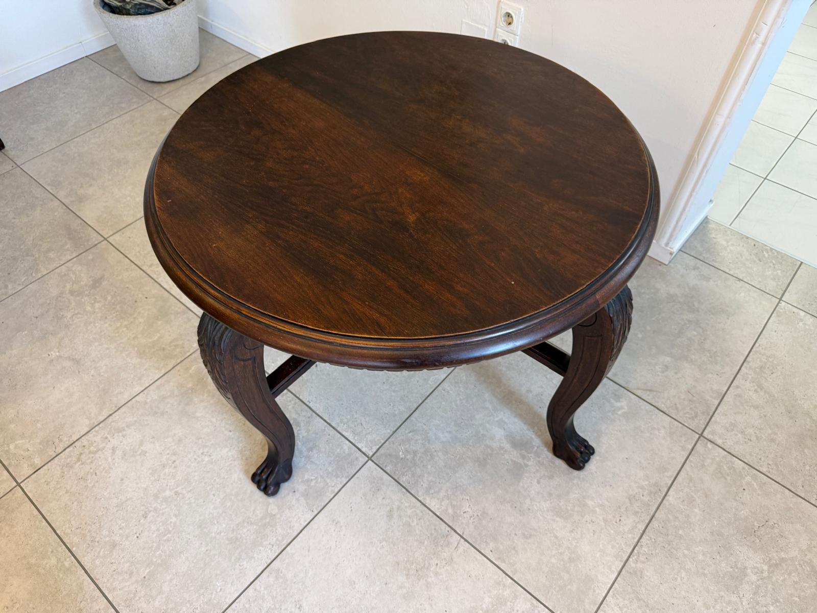 Alter Historismus Beistelltisch Rund Abstelltisch D2933