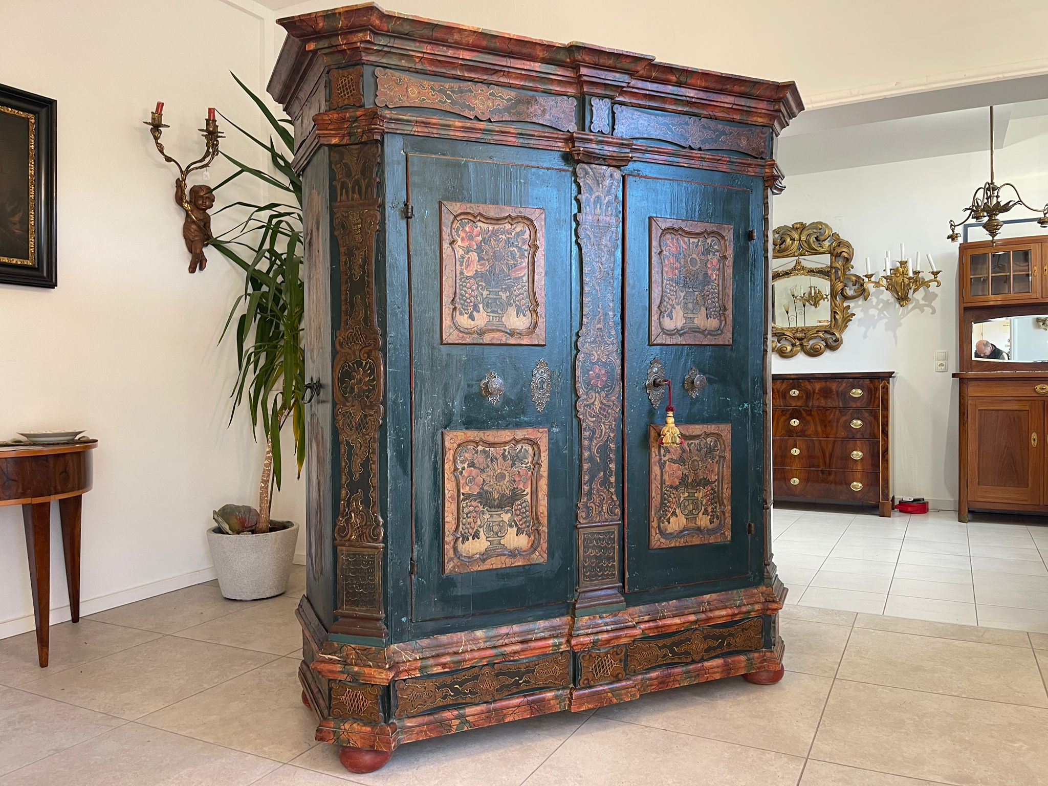 Bayrischer Bauernschrank Schrank Handbemalt A5498