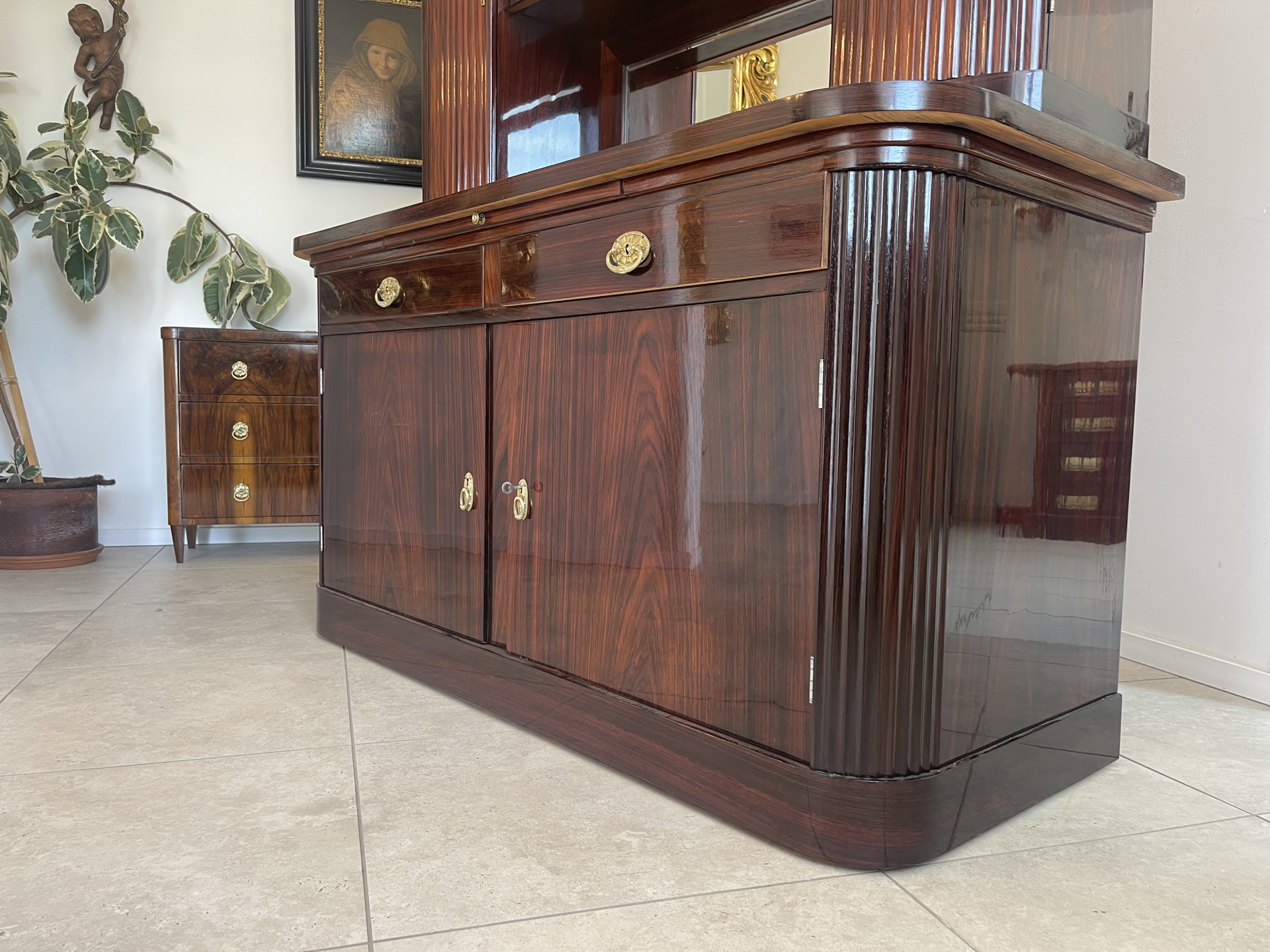 IMG_2158l7qEde5iJELL0 Restauriertes Jugendstil Aufsatzbuffet Bücherschrank A4583
