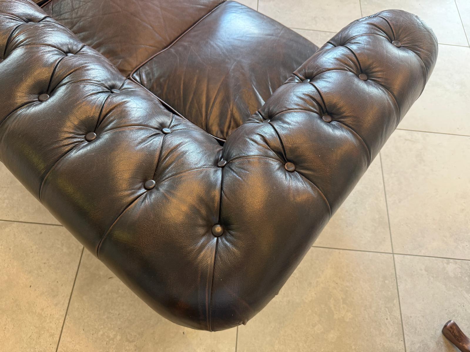 Chesterfield 3er Clubsofa Couch Zigarrenbraun D2756