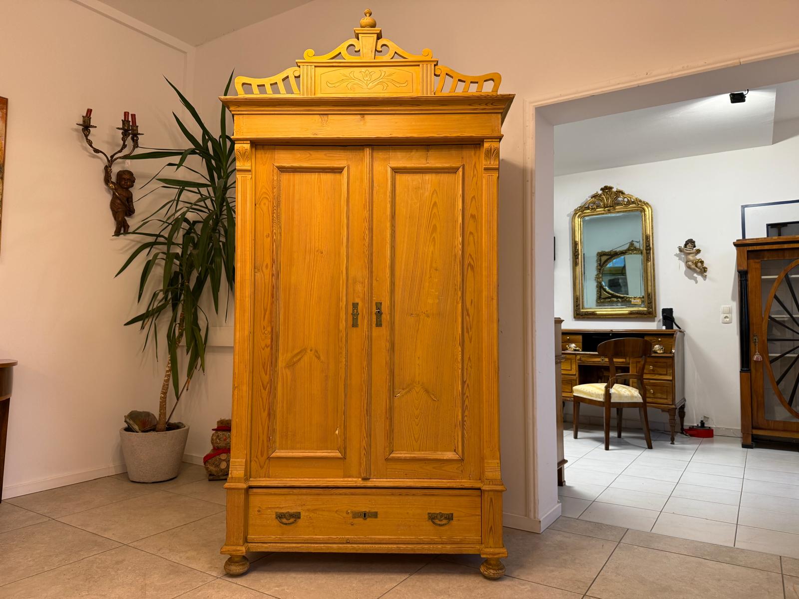 Gründerzeit Bauernschrank Bauernkasten Garderobenschrank Weichholz G2400