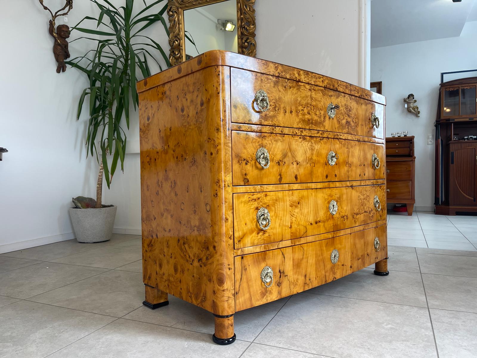 Restaurierte Biedermeier Schreibkommode Sekretär Pappelholz Antiquität G1747
