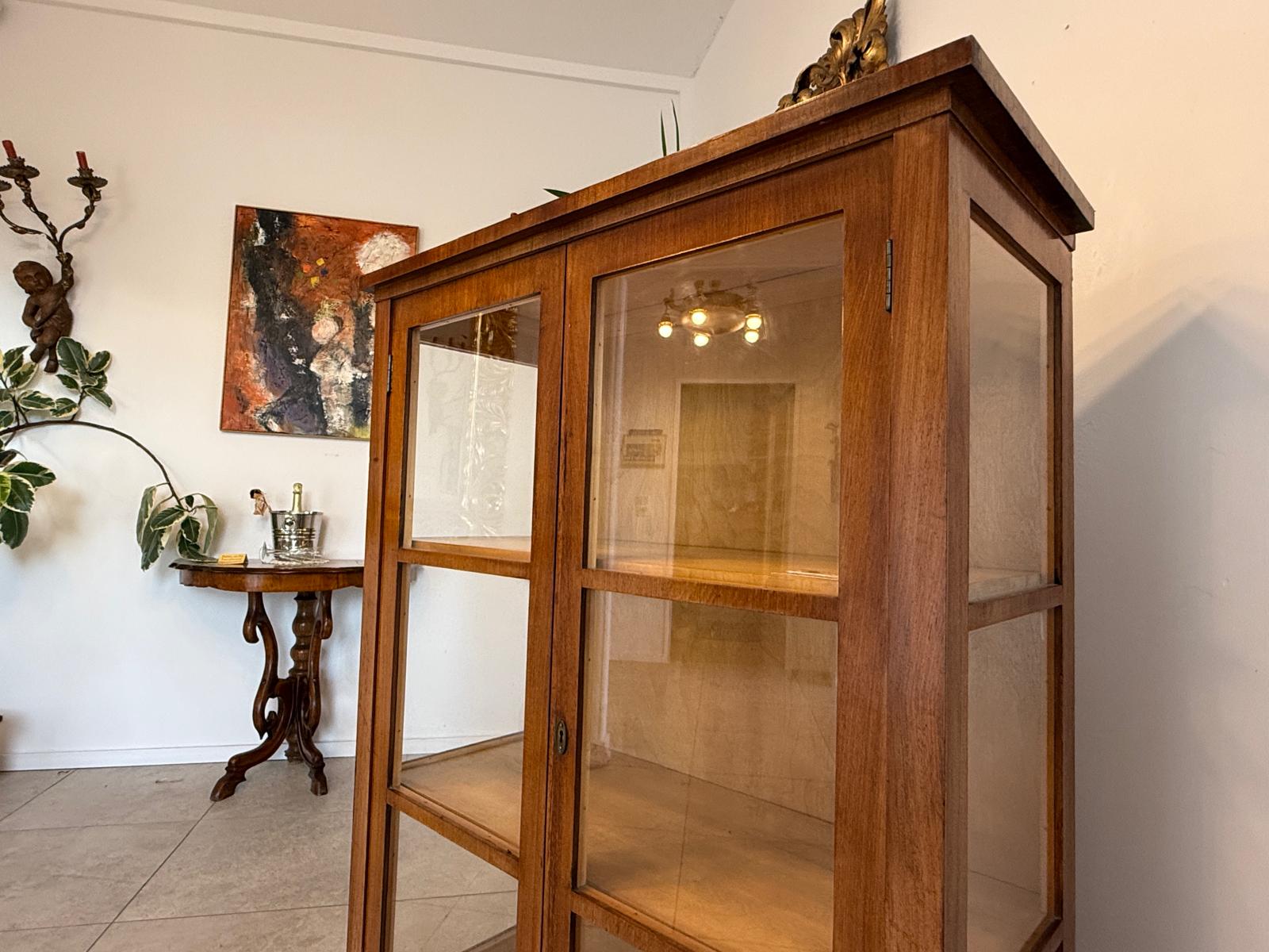 Originale Art Deco Vitrine Glasschrank Bücherschrank Antiquität Antik Möbel G1737