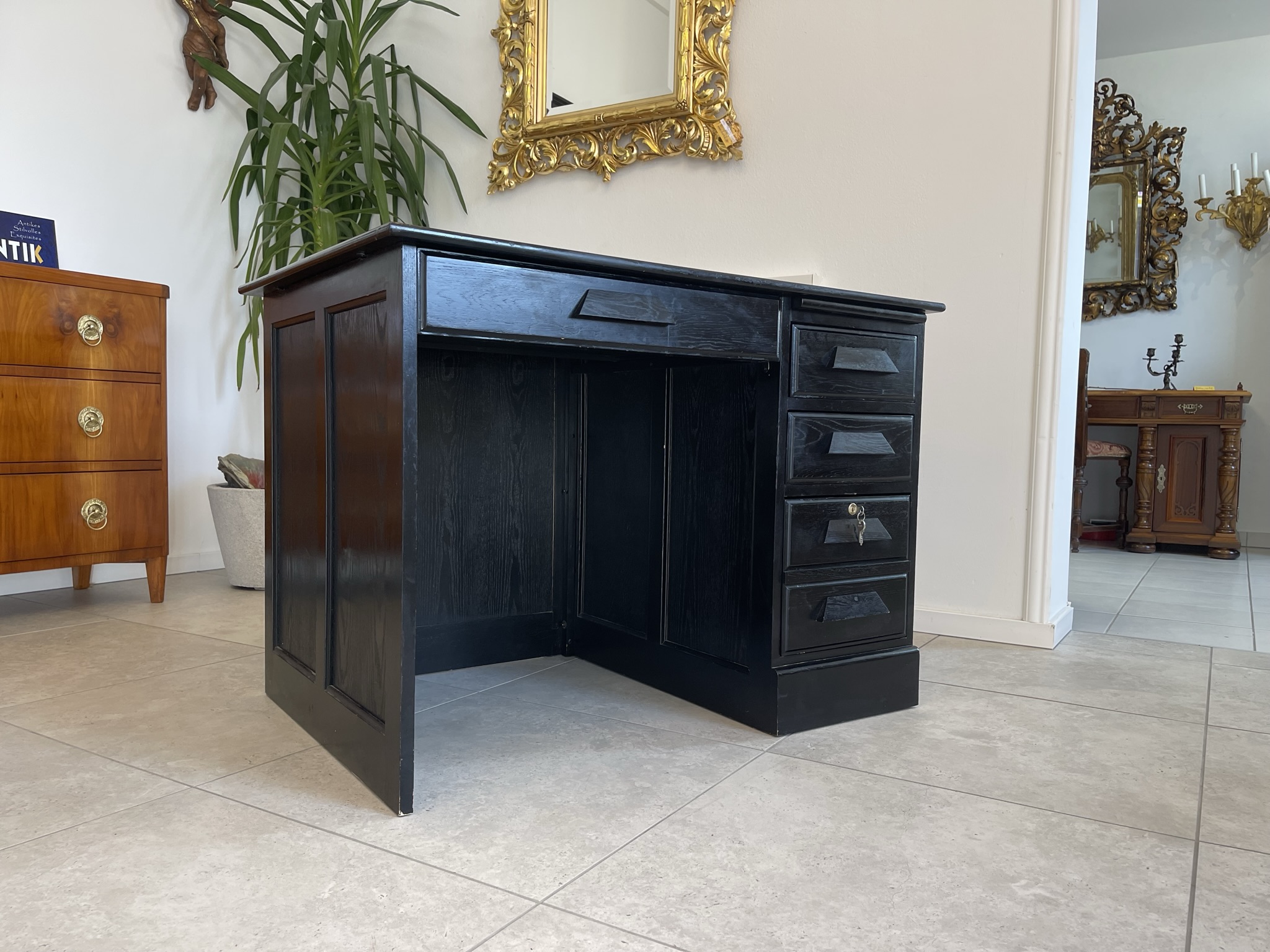 Biedermeier-Barock_36u5oPn583yQdH1 Art Deco Sekretär Schreibtisch aus Eichenholz mit 5 Schubladen B1152