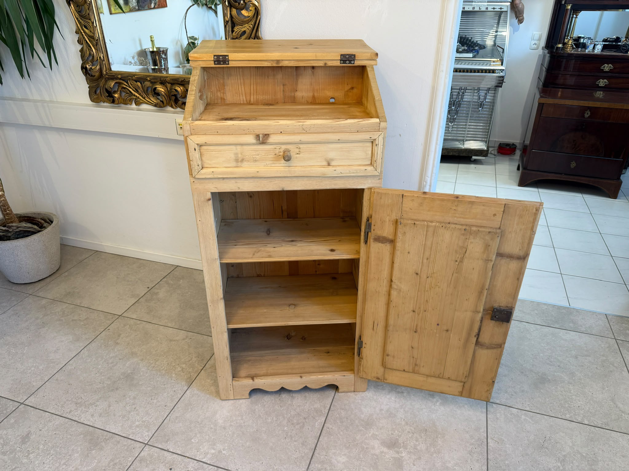 Original Naturholz Schreibtisch Schreibpult Naturholz Naturholz D2735