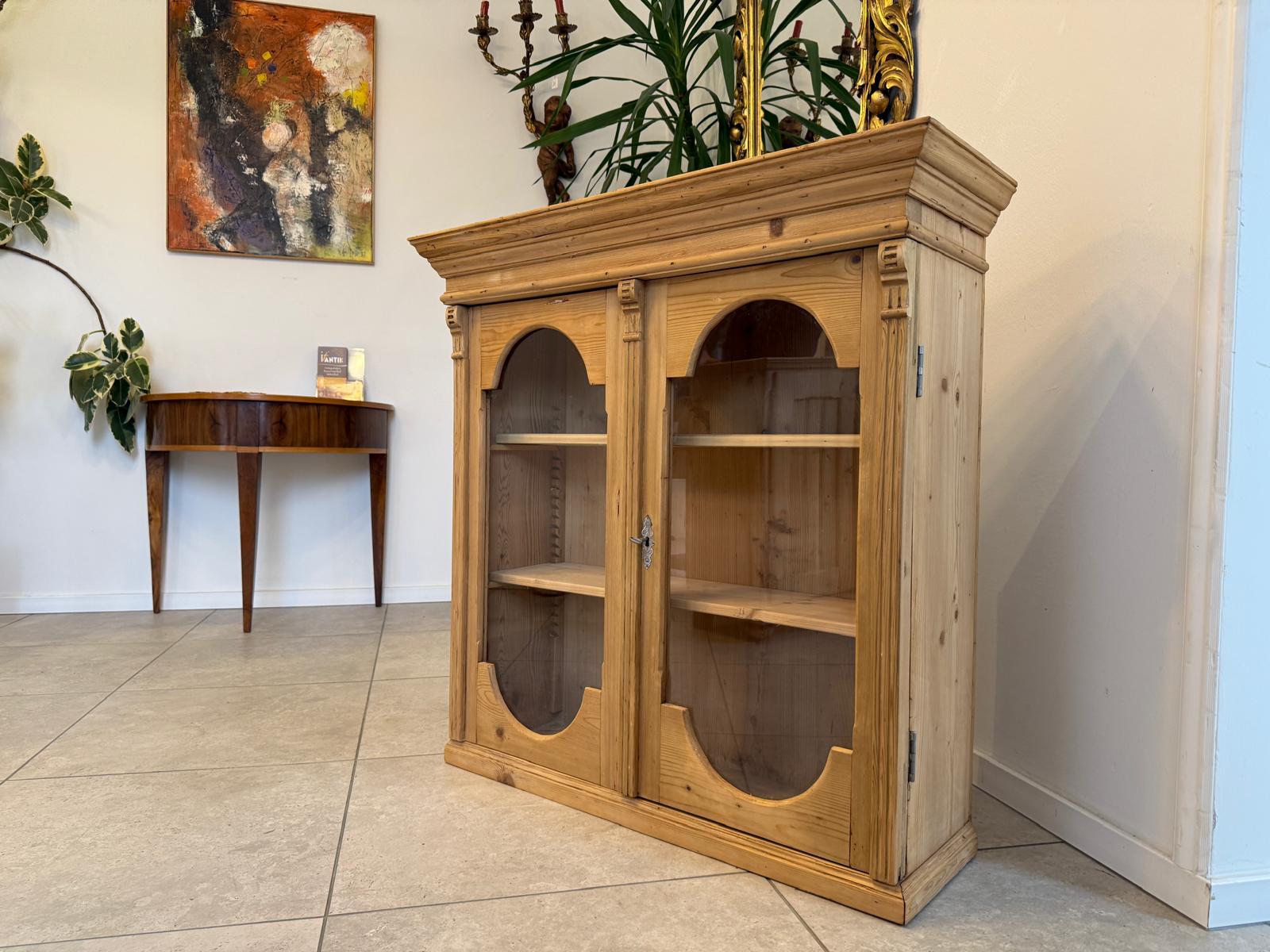 Bäuerlicher Vitrinenteil Stellage Oberteil  Wandregal Bauernmöbel G2298