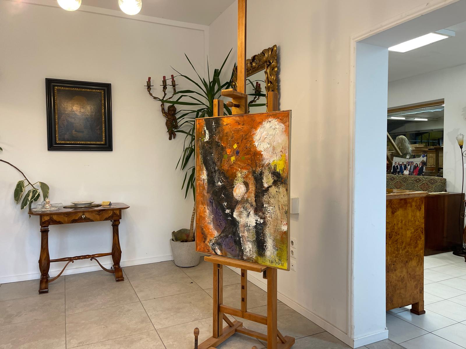 Antikes Atelier-Staffelei aus massivem Holz Bildhalterung G1522