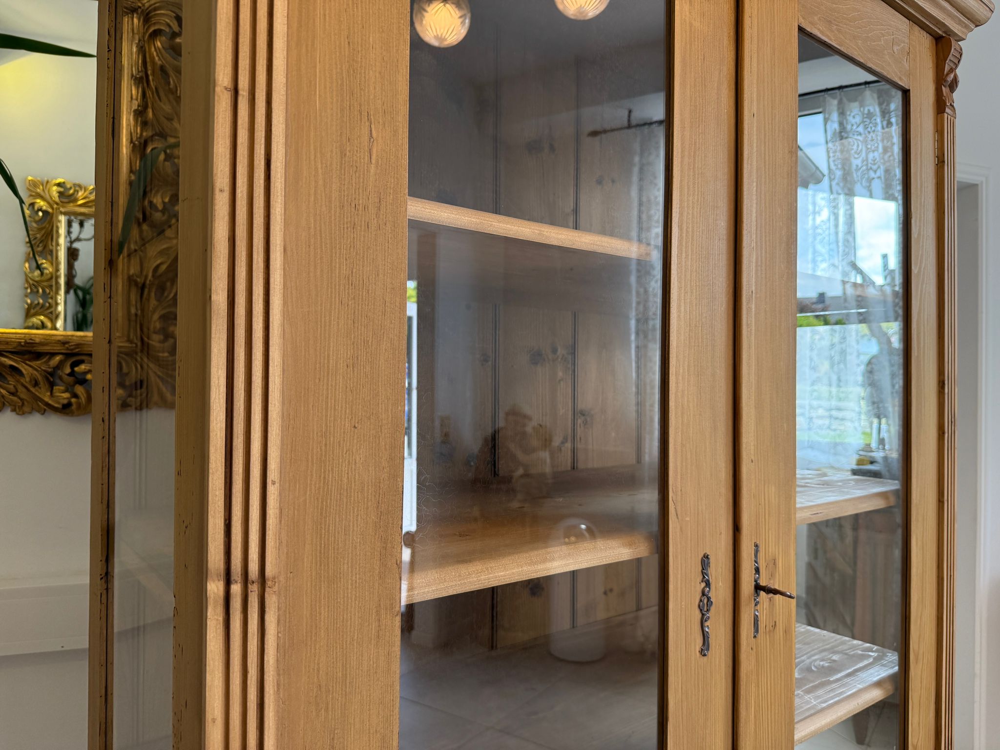 Bäuerliche Vitrine Bauernvitrine Bauernschrank Naturholz Bücherschrank Bauernmöbel A5132