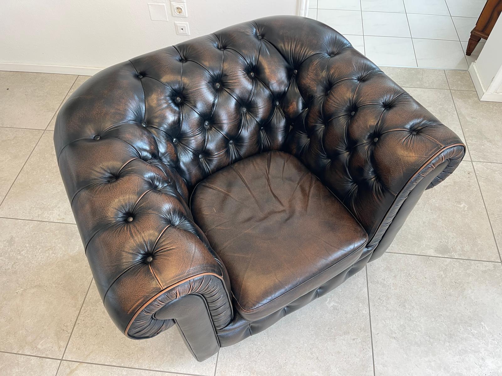 Chesterfield 1er Fauteuil Couch Zigarrenbraun Braun G1332