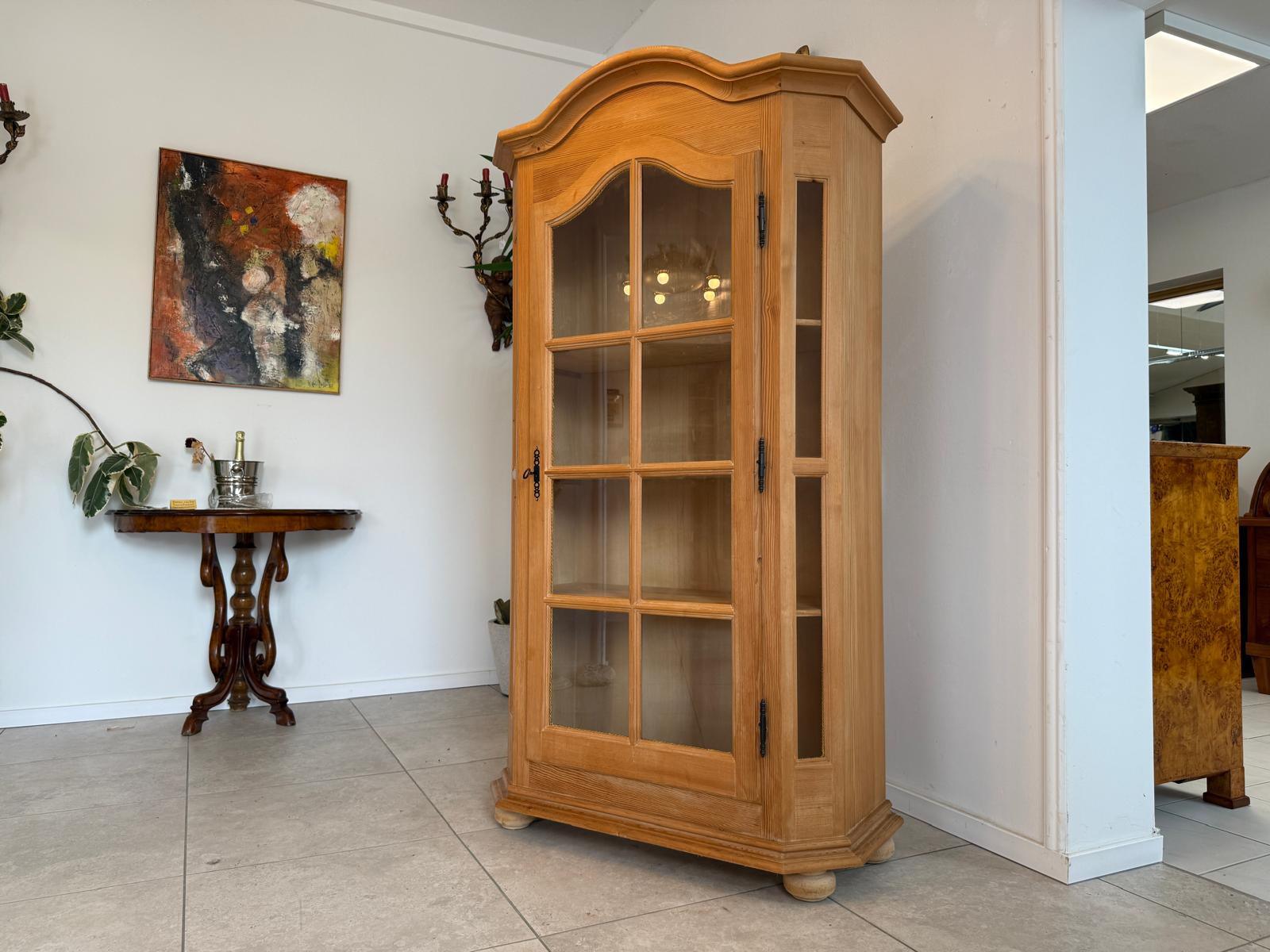 Bäuerlicher Vitrinenschrank Glasschrank Bauernschrank Vitrine - G1719