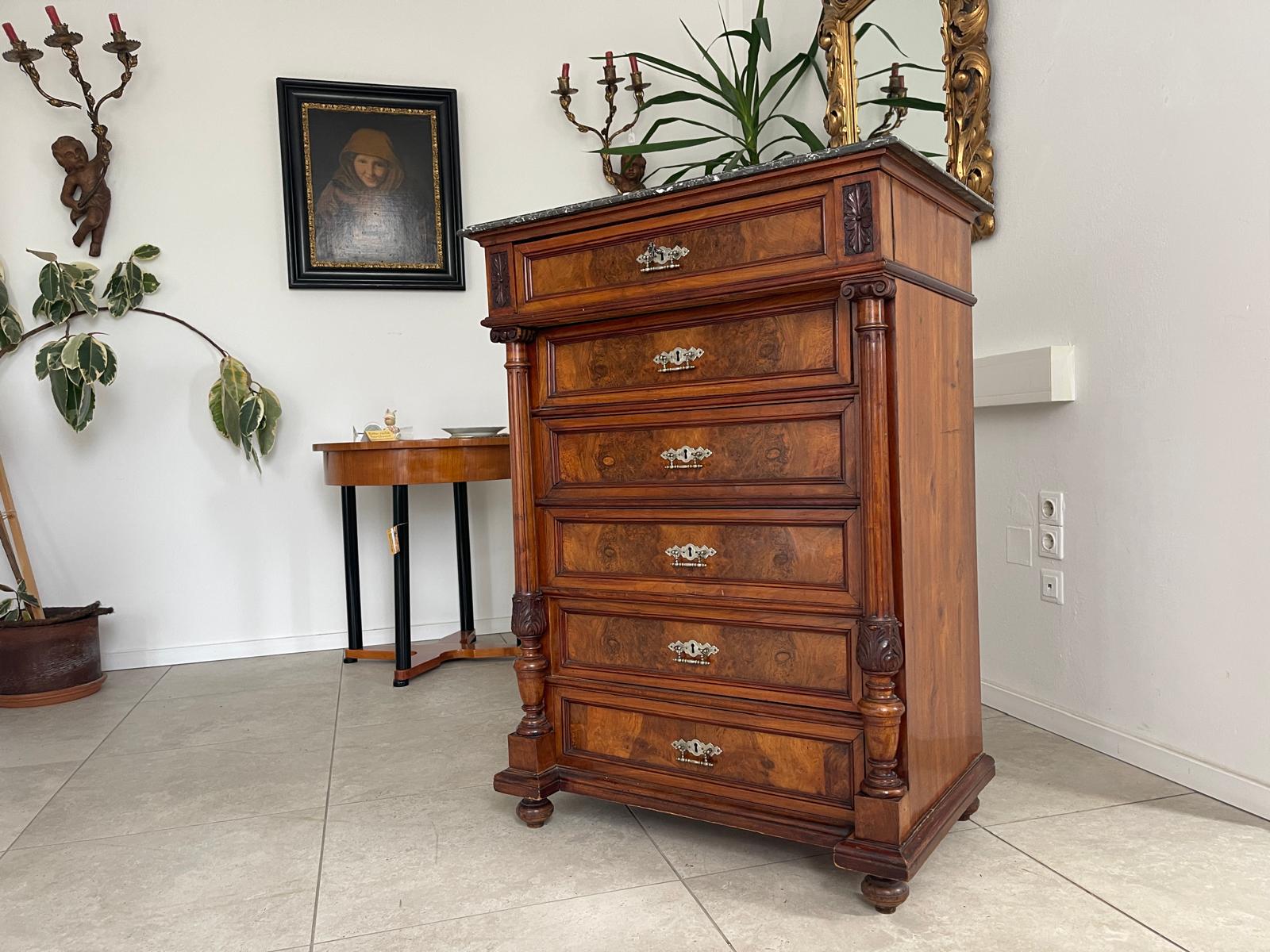 Gründerzeit Wochenkommode Nussholz Ladenschrank G1338