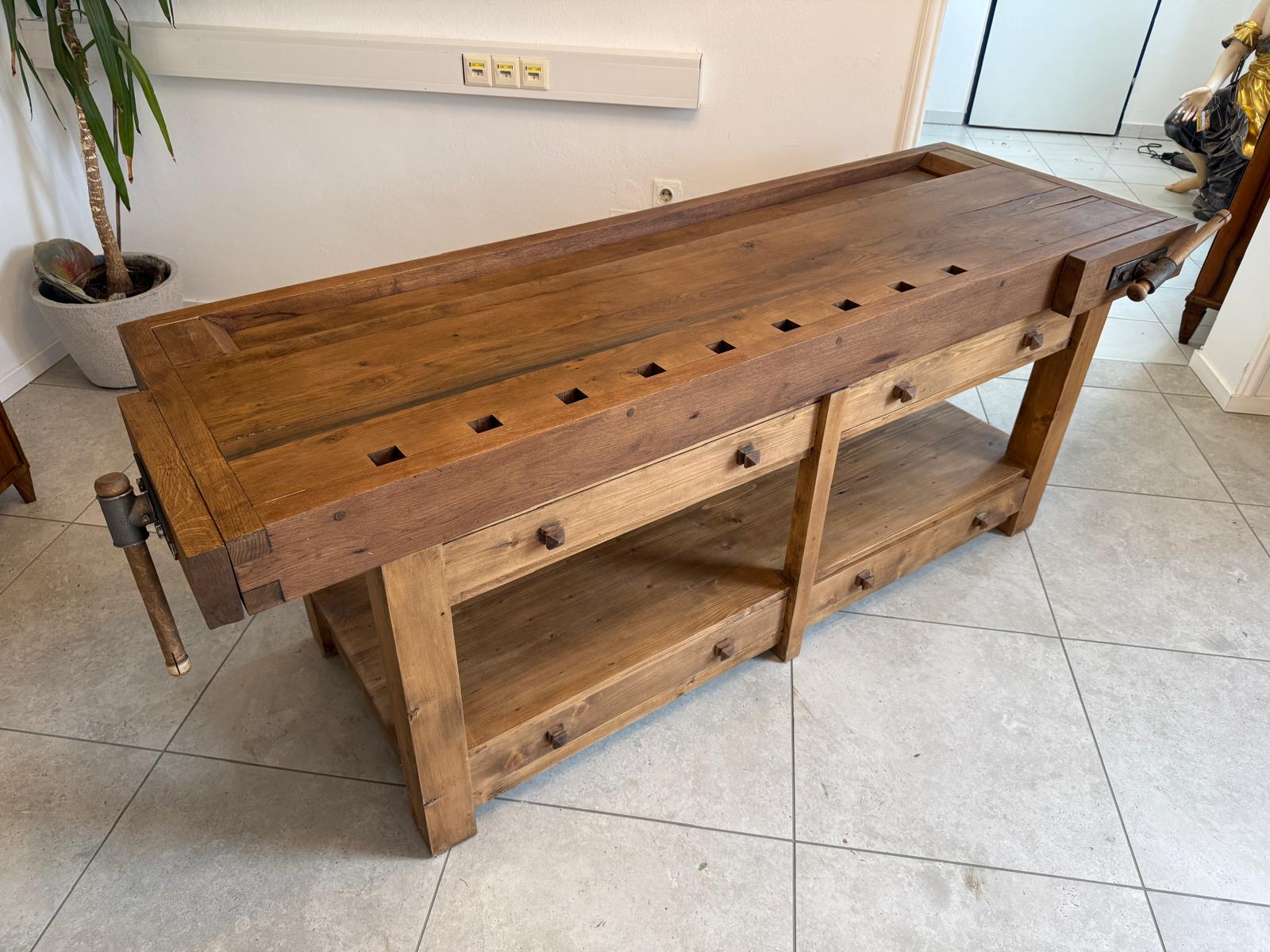 Urige Hobelbank Werkbank Pult Tresen Ladenschrank G2080