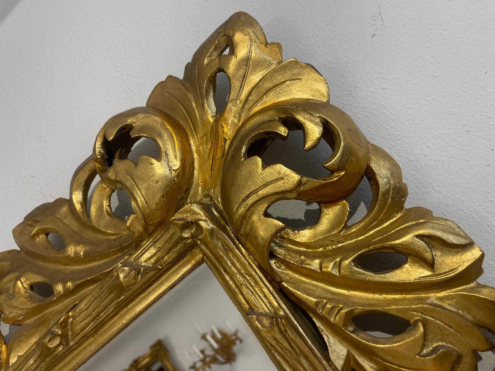 SALE Florentiner Spiegel Akanthusblattschnitzkunst Holzschnitzerei Golden G1526