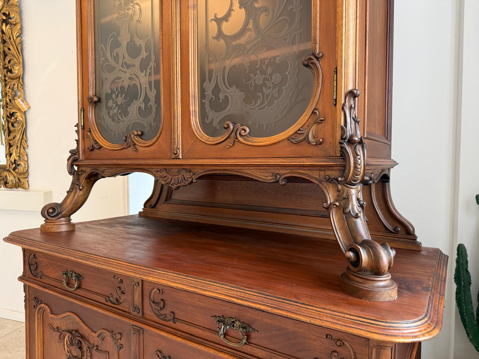SALE Pfeiferlbarock Aufsatzbuffet Altarschrank Aufsatzschrank Eichenholz  – D2657
