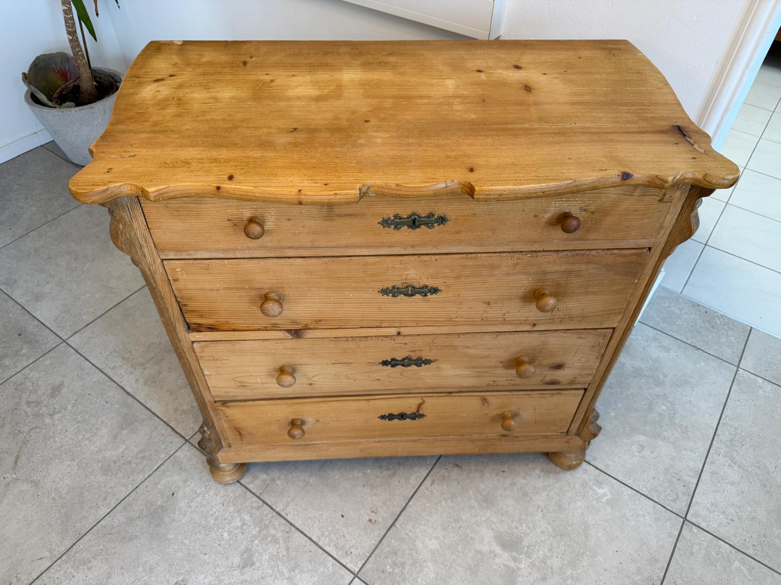 Gründerzeit 4 Laden Kommode Ladenschrank Naturholz Bauernkommode G1837