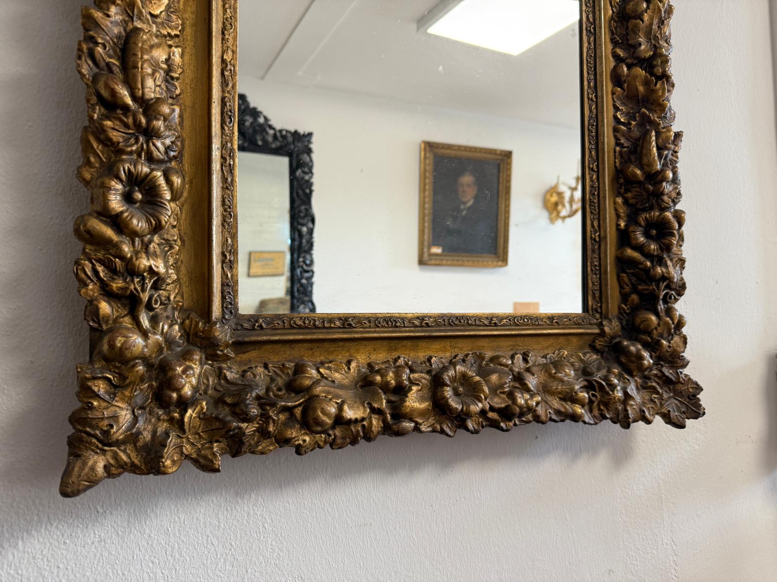 Rosenspiegel Ritterspiegel um 1860 Rosen Spiegel  Traum Rahmen G2167