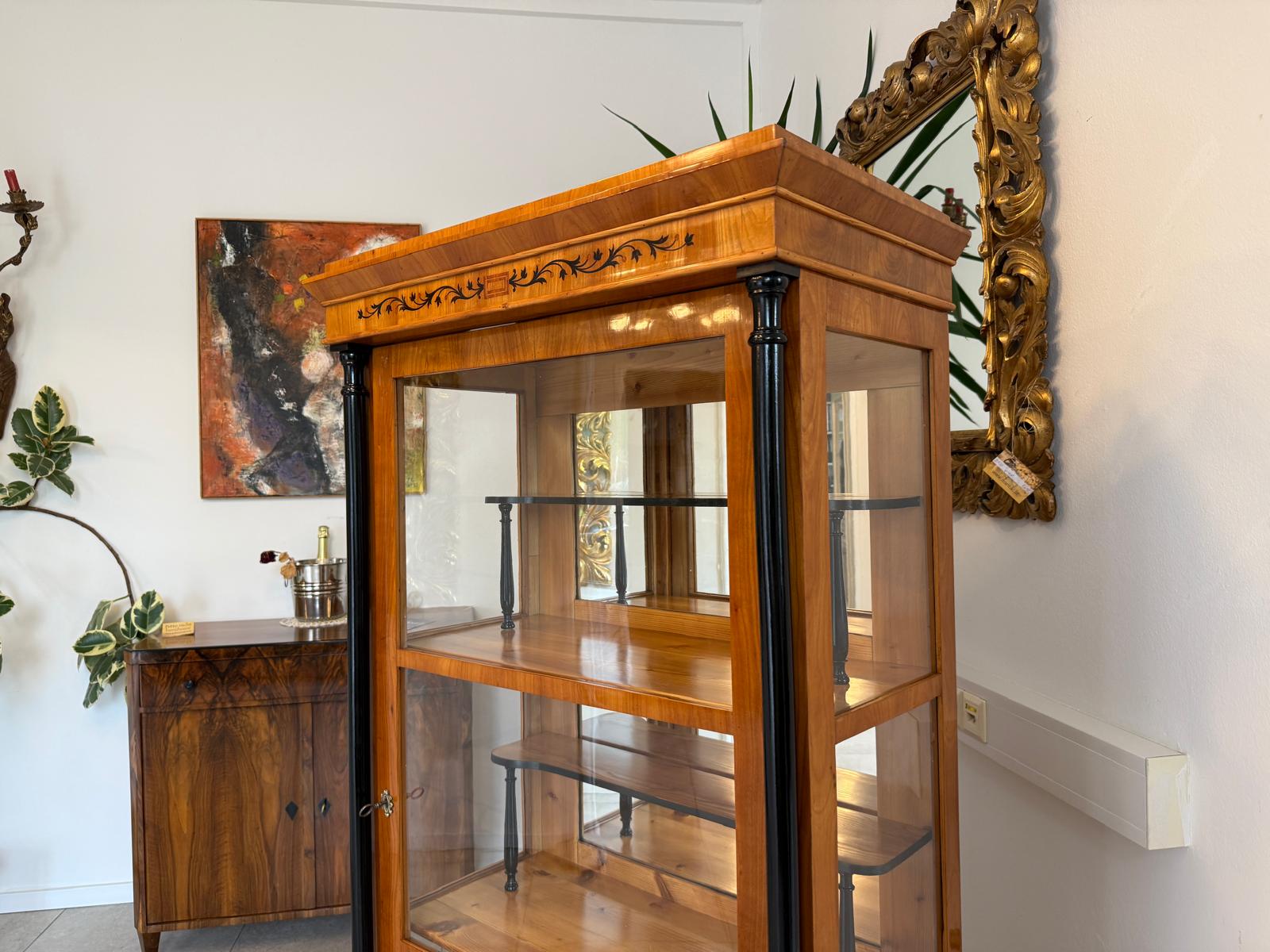 Restaurierte Biedermeier Vitrine Bücherschrank Glasschrank G2050