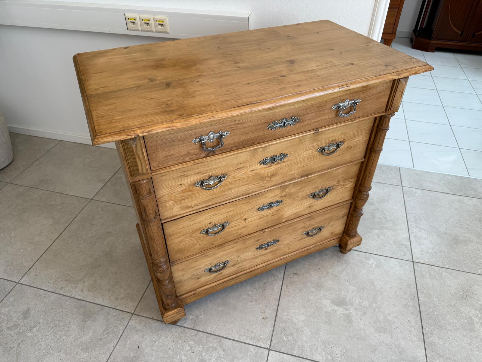 Restaurierte Gründerzeit Kommode 4 Laden Fichtenholz Bauernmöbel G1843