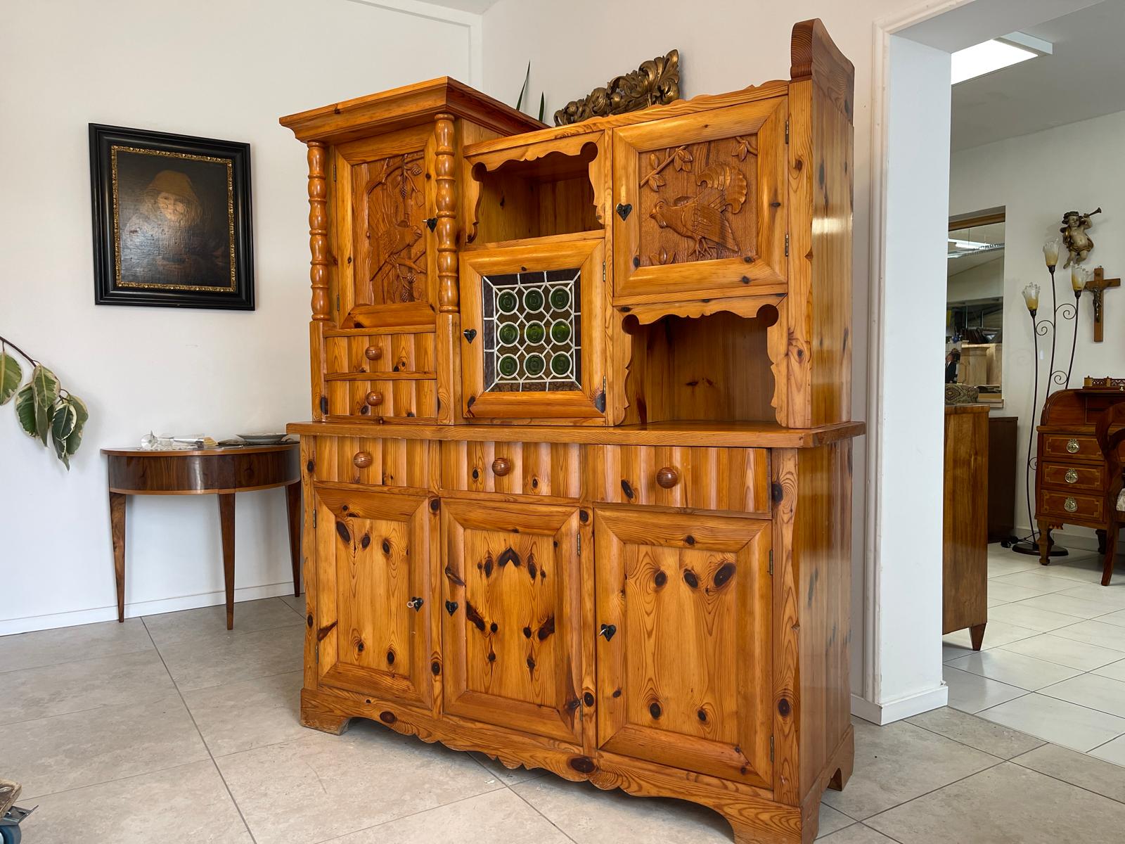 Zirbenholz Kredenz Butzenglas Küchenschrank G1173