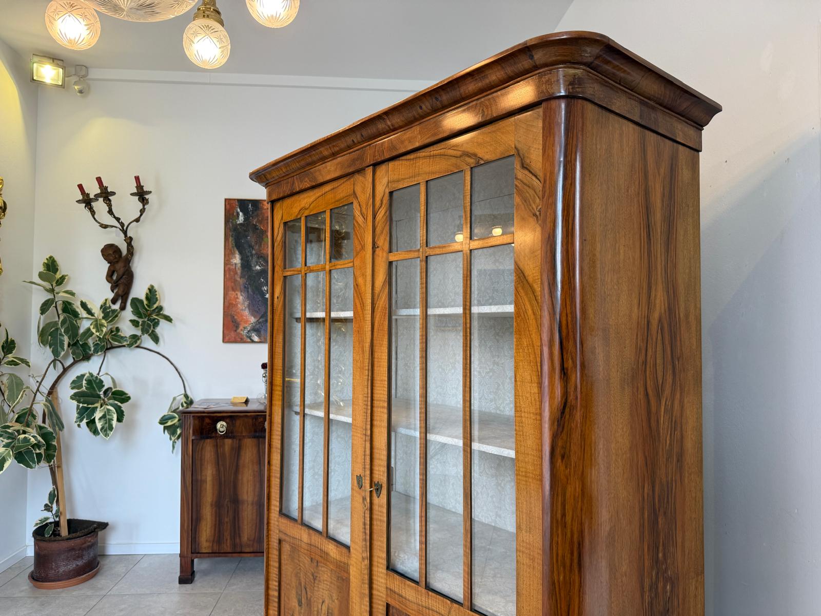 Originale Biedermeier Vitrine Bücherschrank Glasschrank G2102