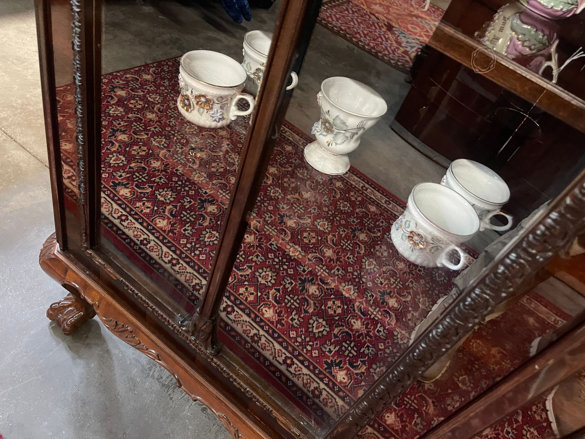 Bücherschrank Barock Barockstil Vitrine Glasschrank Wohnzimmerschrank A5150