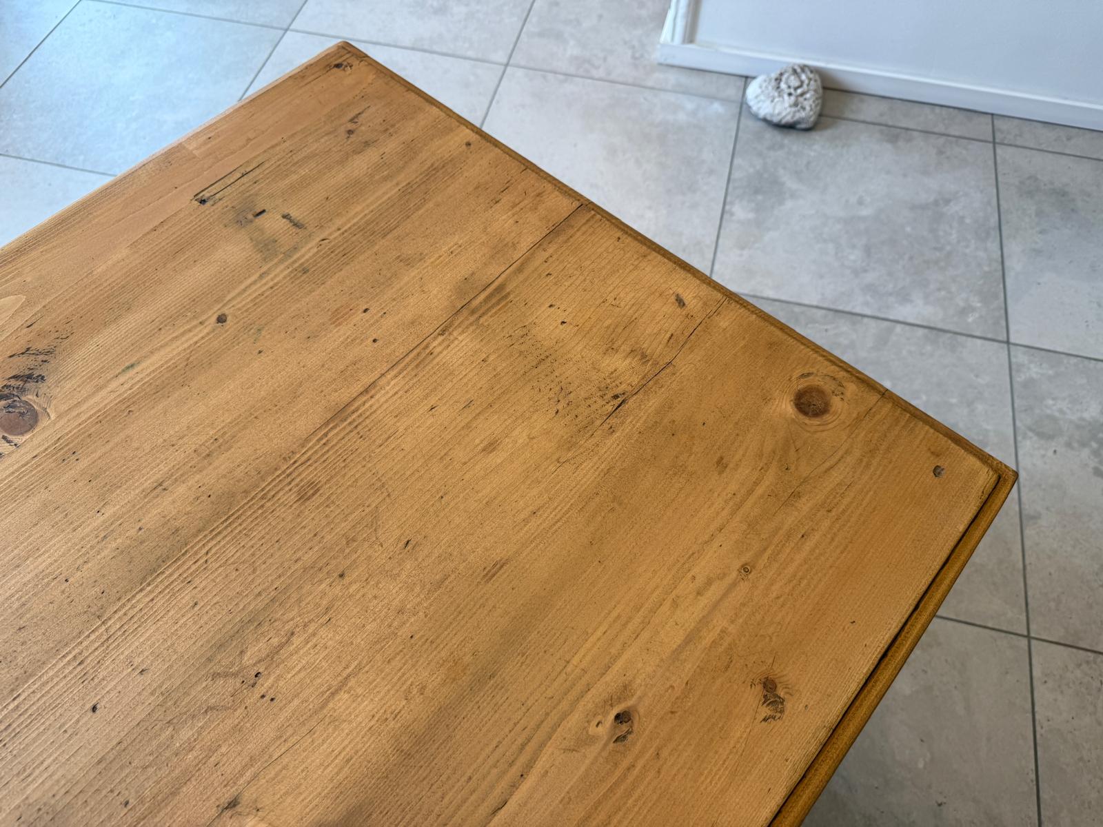 Bäuerlicher Naturholz Jugendstil Schreibtisch - Massivholz Bauernmöbel G2136