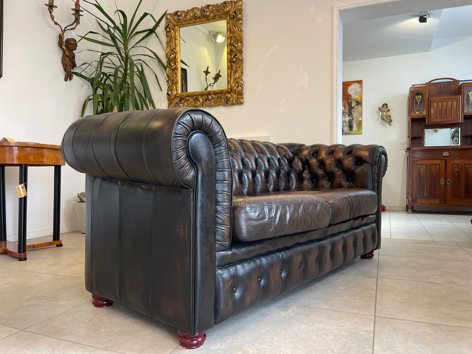 Chesterfield 3er Clubsofa Diwan Couch Zigarrenbraun G1333 Kopie
