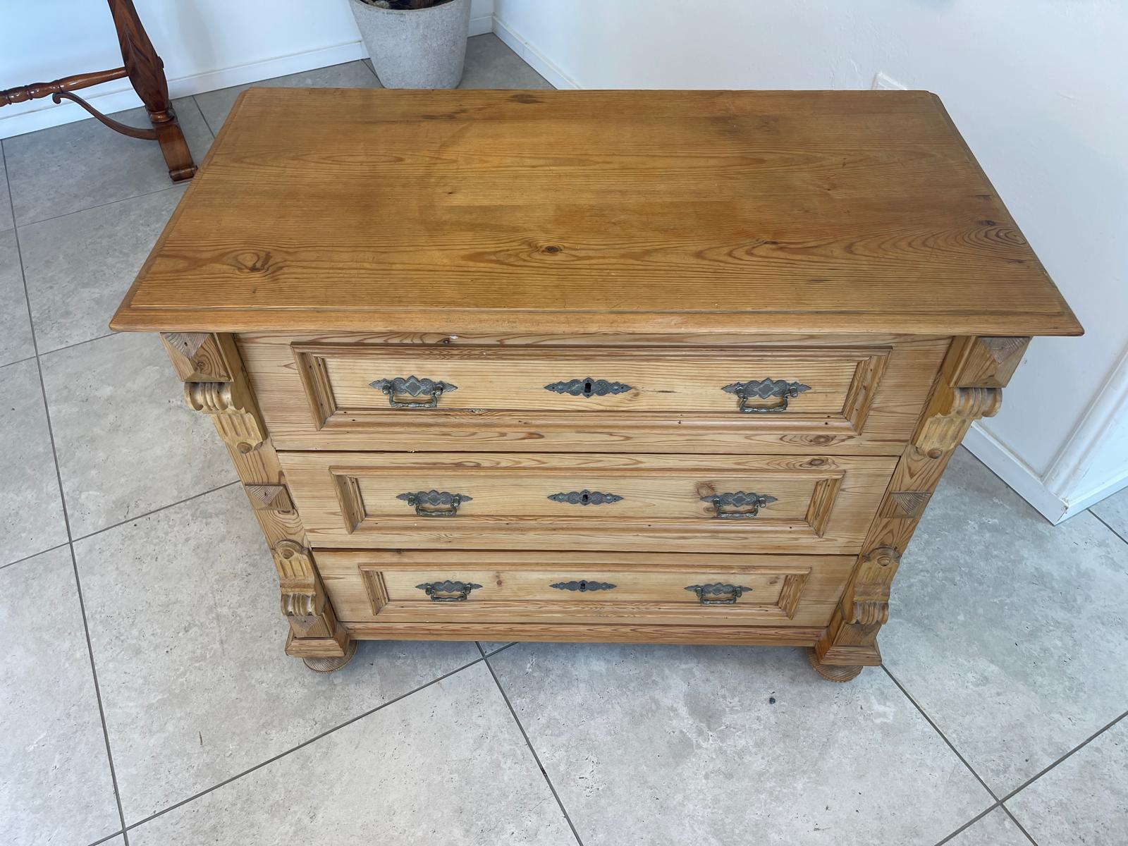 Originale Gründerzeit Kommode Naturholzkommode Anrichte G1713
