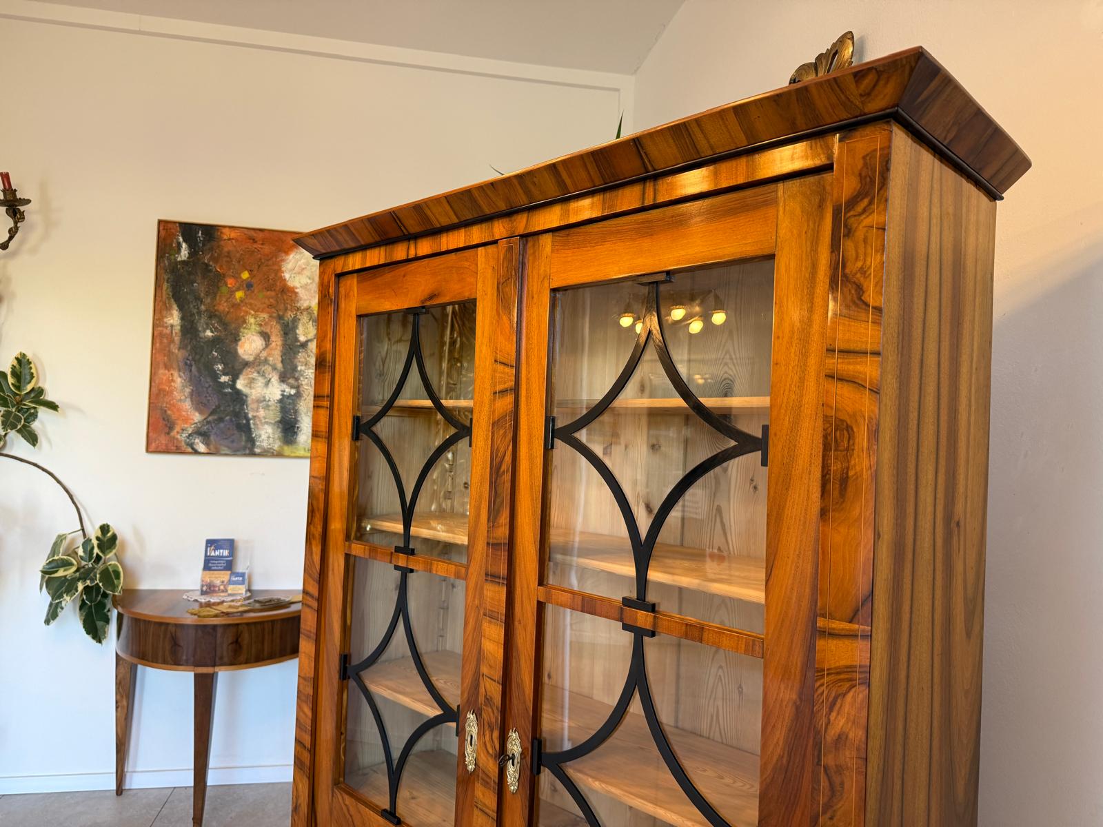 Restaurierte Biedermeier Vitrine Bücherschrank Glasschrank Antiquität G2160