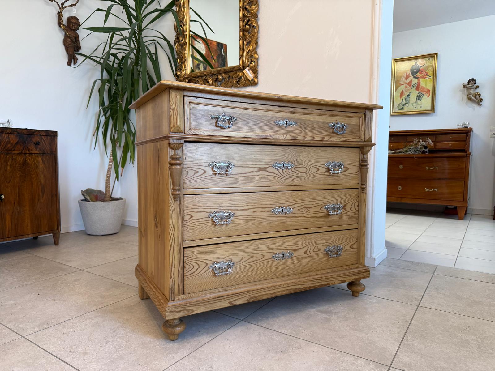 Restaurierte Gründerzeit 4 Laden Kommode Ladenschrank Naturholz G1930