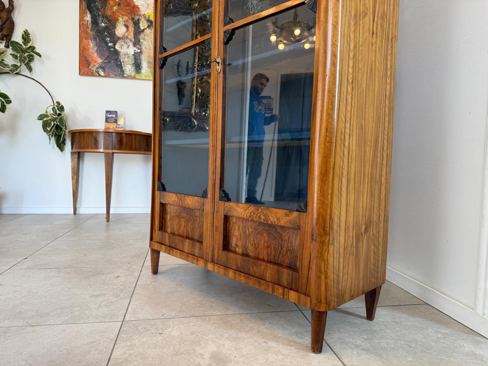 Originale Biedermeier Vitrine Bücherschrank Glasschrank G2145