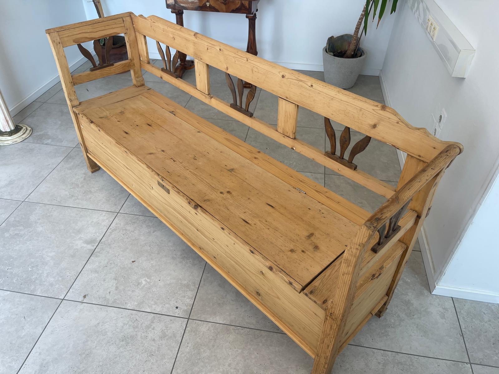Sale Provinzielle Biedermeier Truhenbank Landhausbank G1707